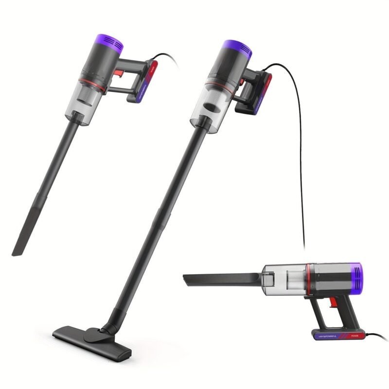 Corded Handheld Vacuum Cleaner. Portable Stick Small Vacuum. Powerful Suction And Lightweight. For Hardwoods Pet Hair Carpets Staircases And Sofas