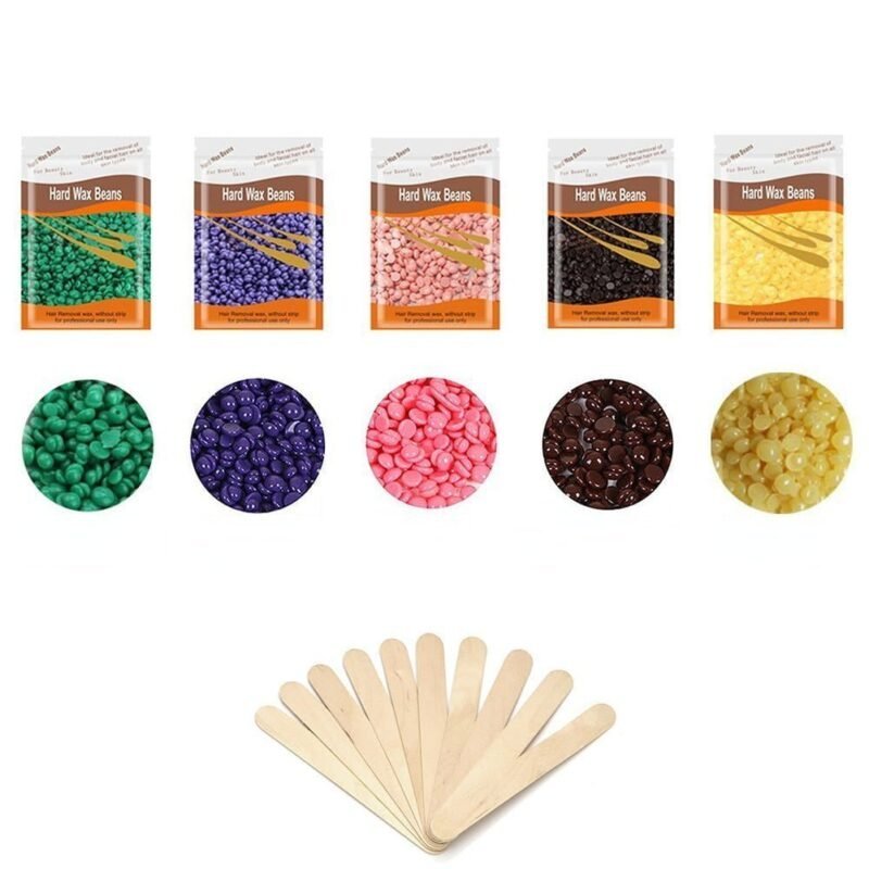 5 Packs Wax Beans With 10 Applicator Sticks.17.6 oz/500g
